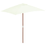 Vidaxl Parasol z drewnianym biegunem 150x200 cm -kolanowym