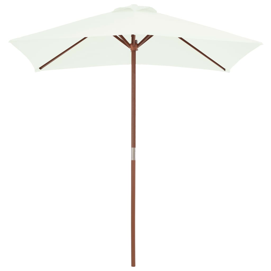 Vidaxl Parasol z drewnianym biegunem 150x200 cm -kolanowym