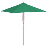 Vidaxl parasol avec poteau en bois 150x200 cm vert