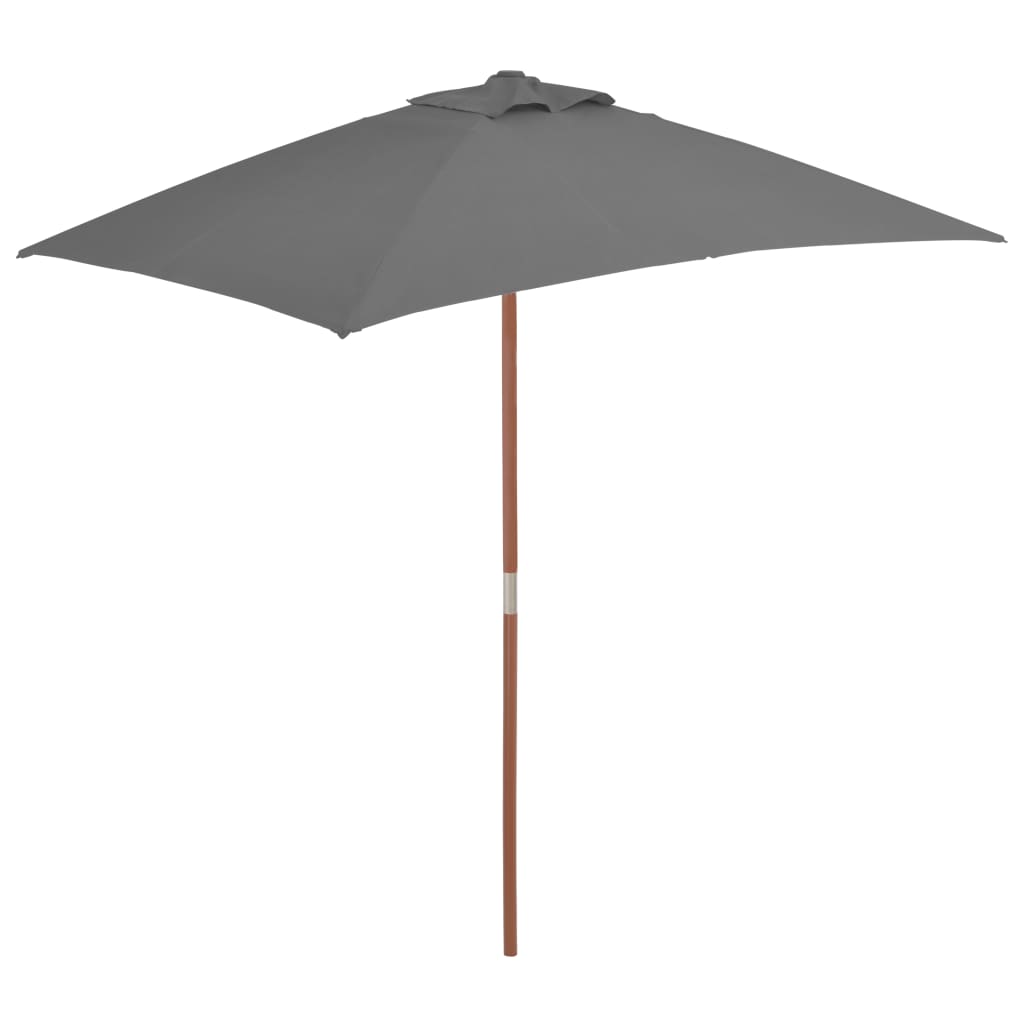 Vidaxl -parasol med træpol 150x200 cm antracit