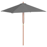 Vidaxl parasol avec poteau en bois 150x200 cm anthracite