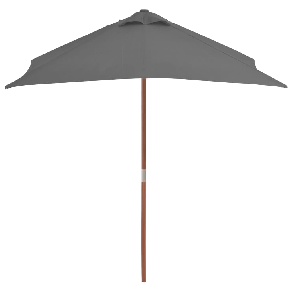 Vidaxl -parasol med træpol 150x200 cm antracit