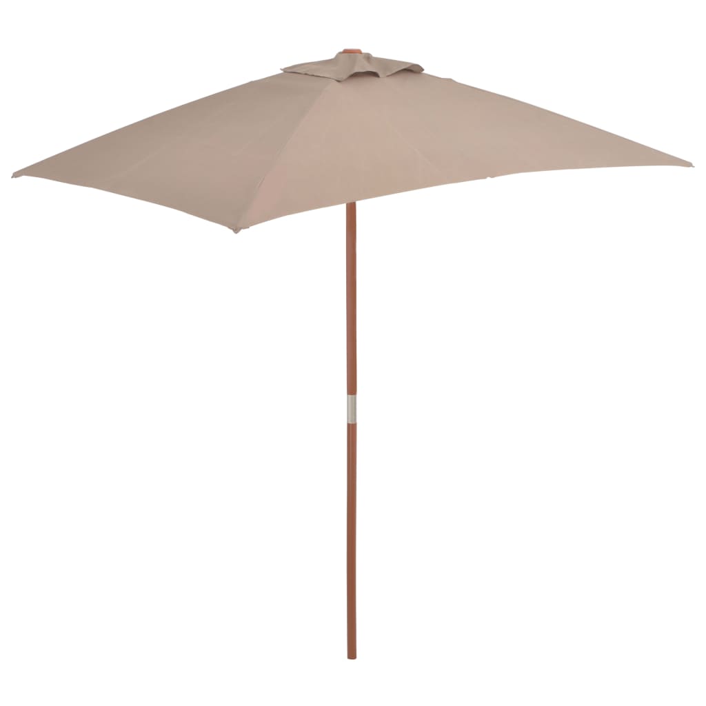 Vidaxl Parasol z drewnianym słupem 150x200 cm taupe