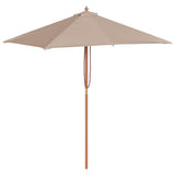 Parasol vidaxl avec pôle en bois 150x200 cm taupe