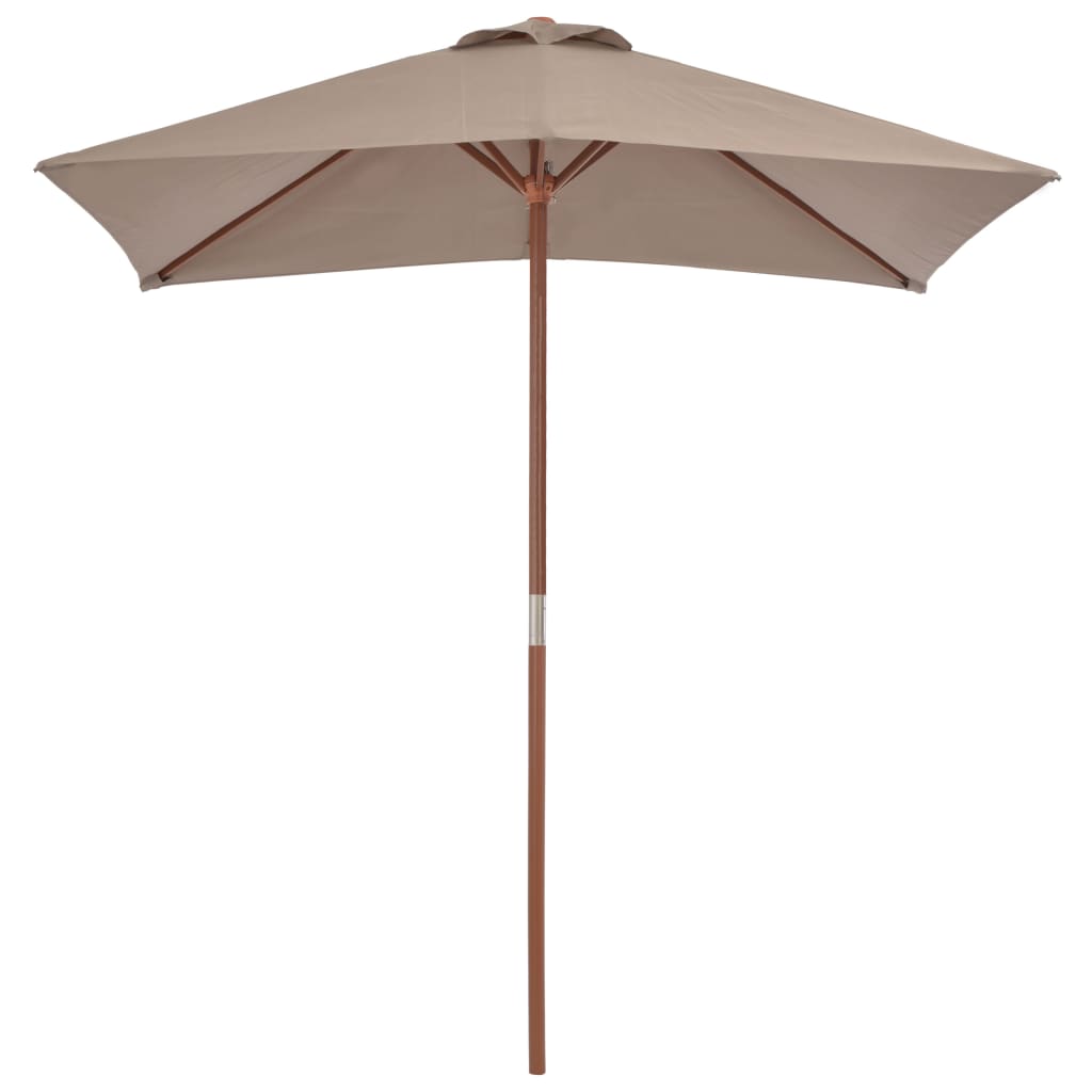 Vidaxl Parasol z drewnianym słupem 150x200 cm taupe