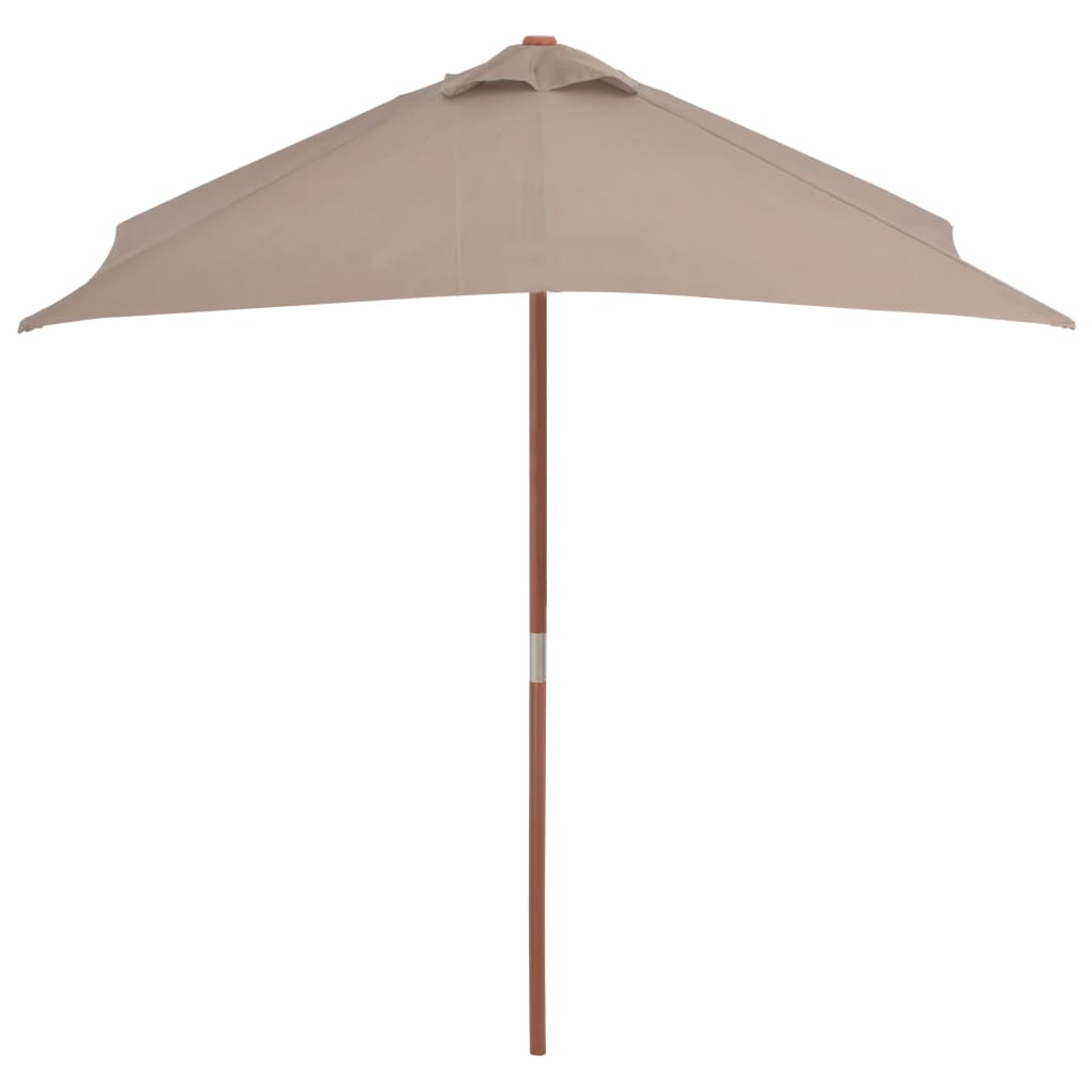 Vidaxl Parasol z drewnianym słupem 150x200 cm taupe