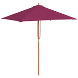 Parasol vidaxl avec poteau en bois 150x200 cm Bordeaux rouge