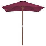 Vidaxl Parasol z drewnianym słupem 150x200 cm Bordeaux Red