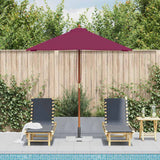 Parasol vidaxl avec poteau en bois 150x200 cm Bordeaux rouge