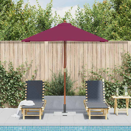 Parasol vidaxl avec poteau en bois 150x200 cm Bordeaux rouge