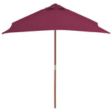 Vidaxl Parasol z drewnianym słupem 150x200 cm Bordeaux Red