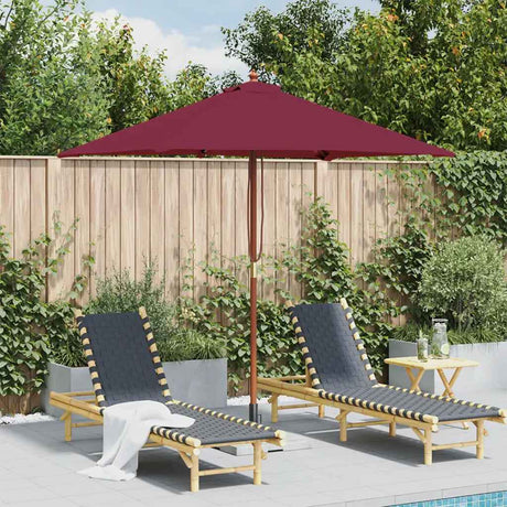 Parasol vidaxl avec poteau en bois 150x200 cm Bordeaux rouge