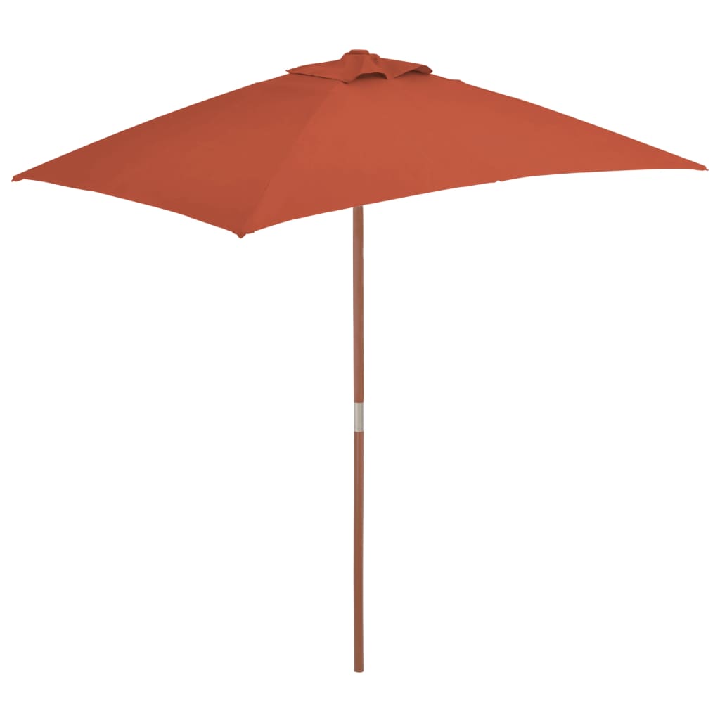 Vidaxl Parasol z drewnianym słupem 150x200 cm teracotta -