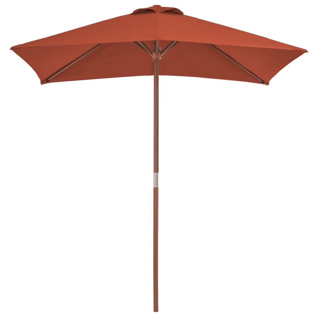 Vidaxl Parasol z drewnianym słupem 150x200 cm teracotta -