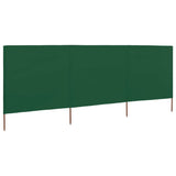 Pare-brise vidaxl 3 panneaux 400x120 cm tissu vert