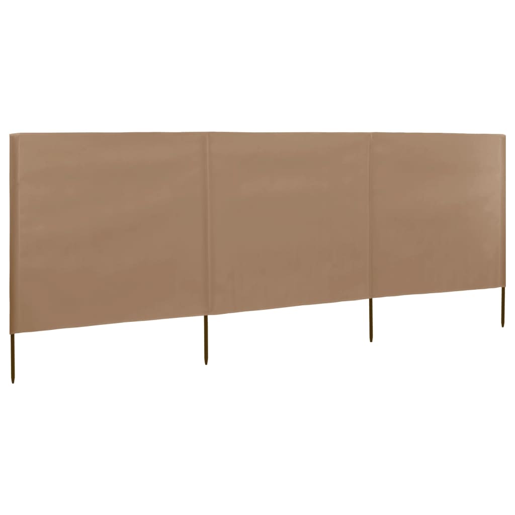 Vidaxx coupe-vent 3 panneaux 400x120 cm tissu taupe