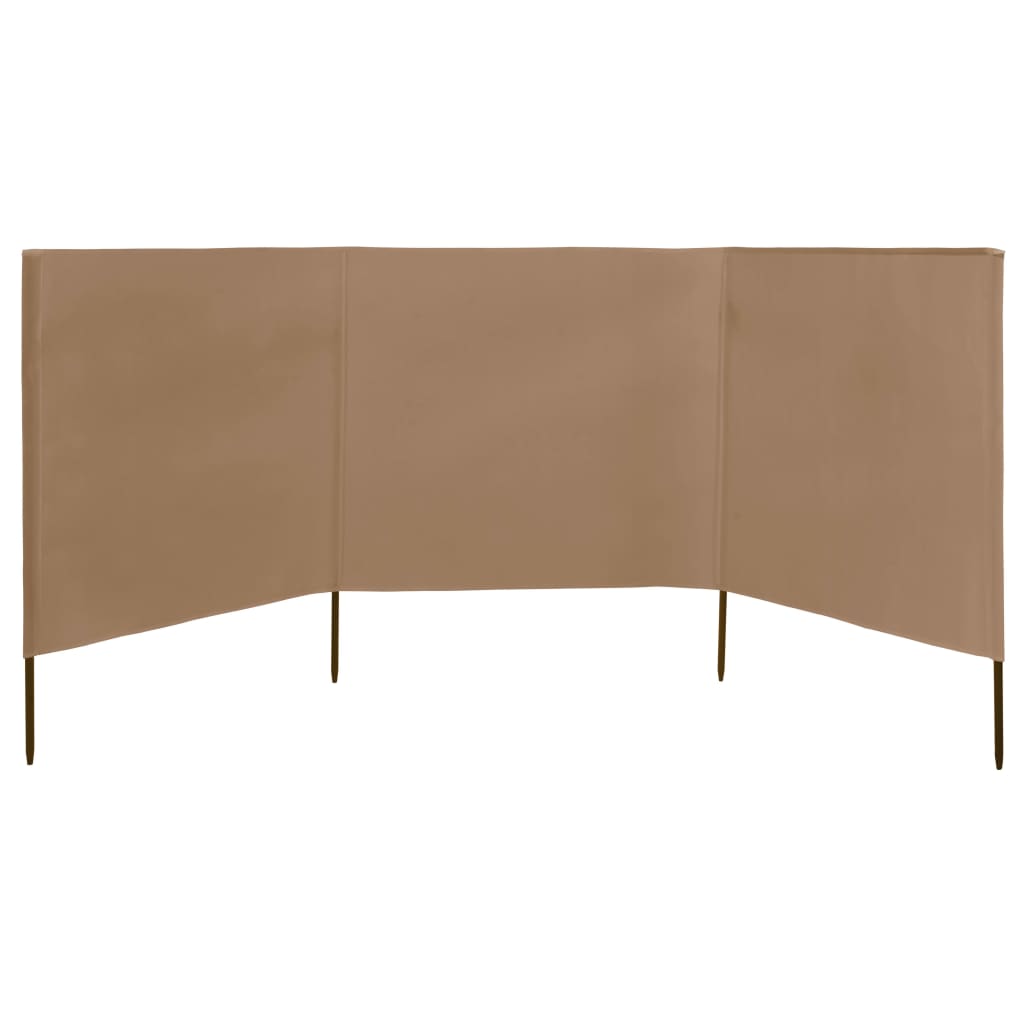 Vidaxx coupe-vent 3 panneaux 400x120 cm tissu taupe
