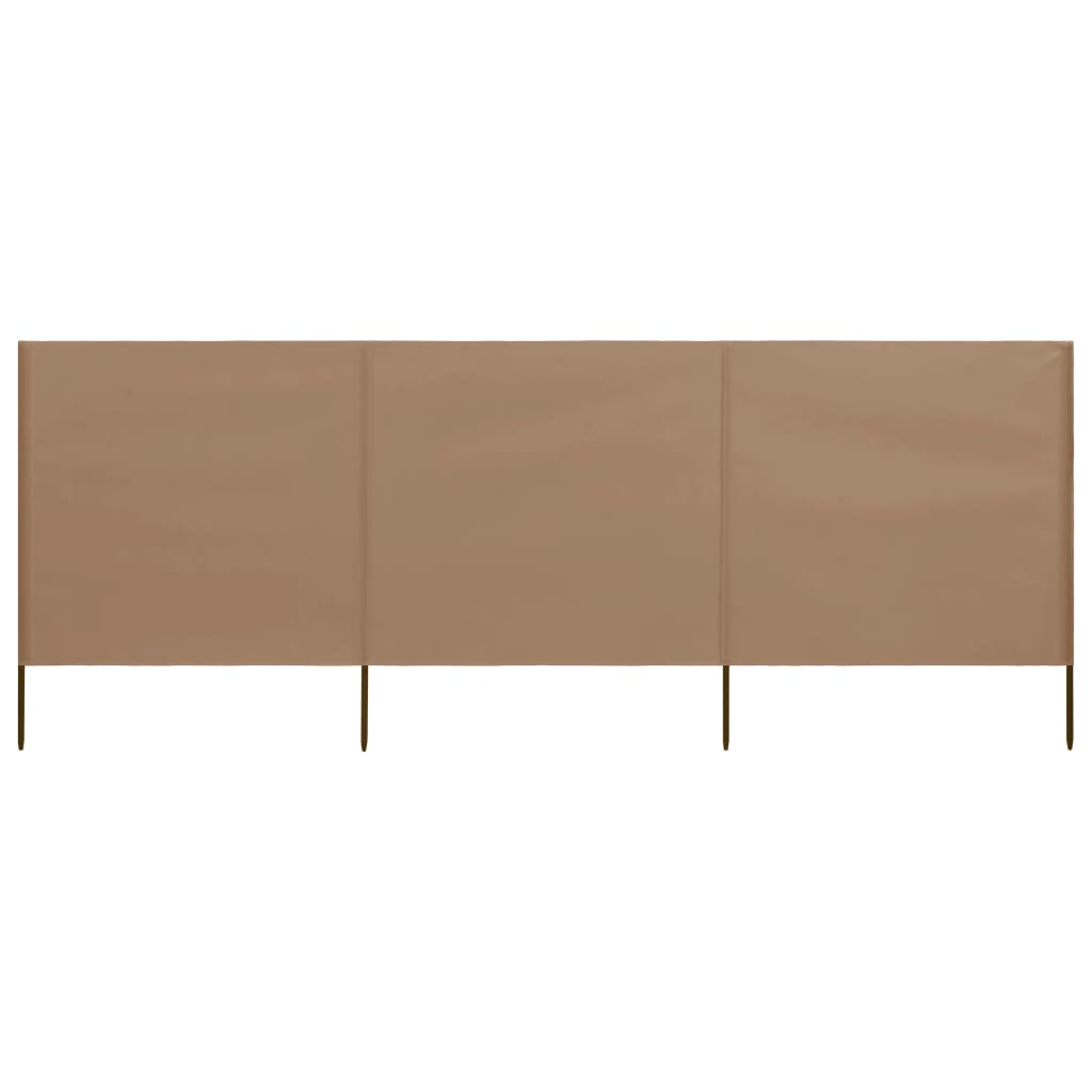 Vidaxx coupe-vent 3 panneaux 400x120 cm tissu taupe