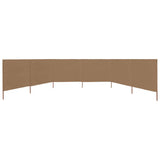 Pare-brise vidaxl 6 panneaux 800x80 cm tissu taupe