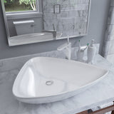 Vidaxl Washbasin Trikotni 645x455x115 mm keramična bela