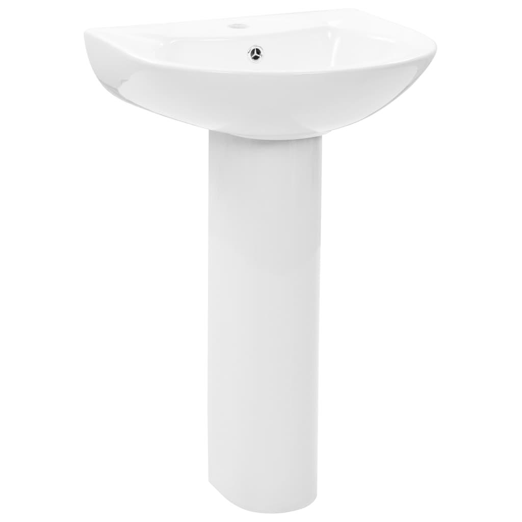 Vidaxl Washbasin op Fousshënn 520x440x190 mm Keramik wäiss