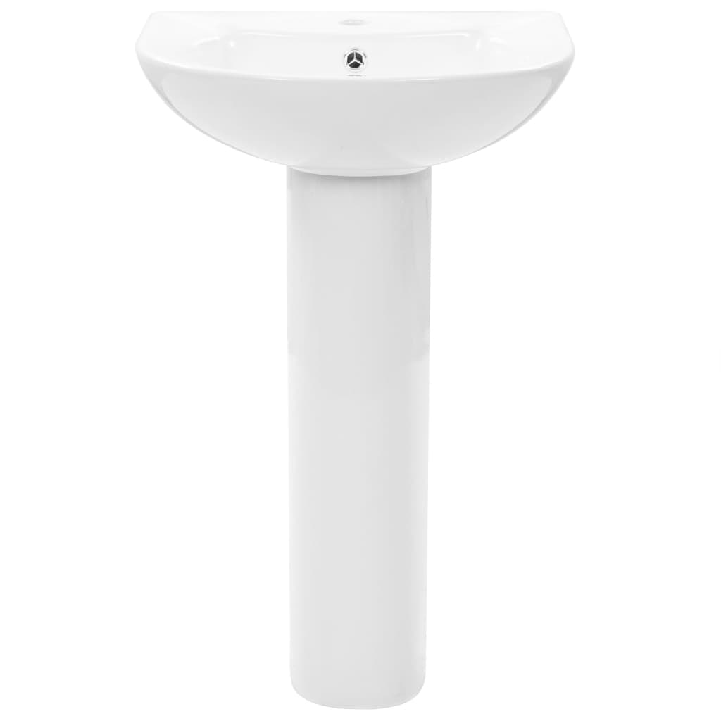 Vidaxl Washbasin na nogi, ki je bil odmaknjen 520x440x190 mm keramična bela