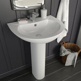 Vidaxl Washbasin op Fousshënn 520x440x190 mm Keramik wäiss