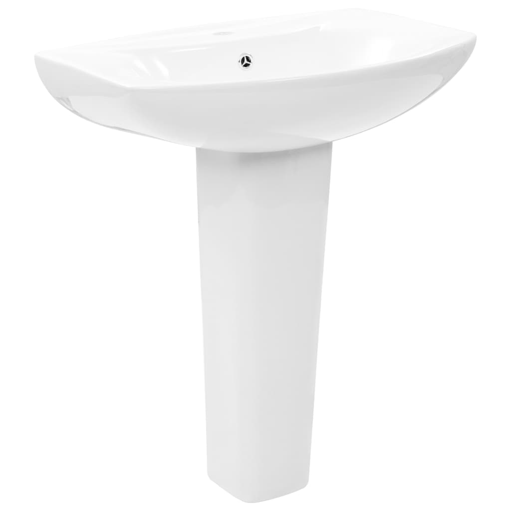 Vidaxl Washbasin en el pie separado 650x520x200 mm de cerámica blanca