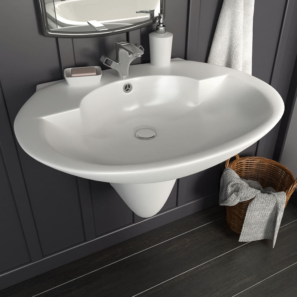 Vidaxl Washbasin Wall -690x520x210 mm ceramiczny biały