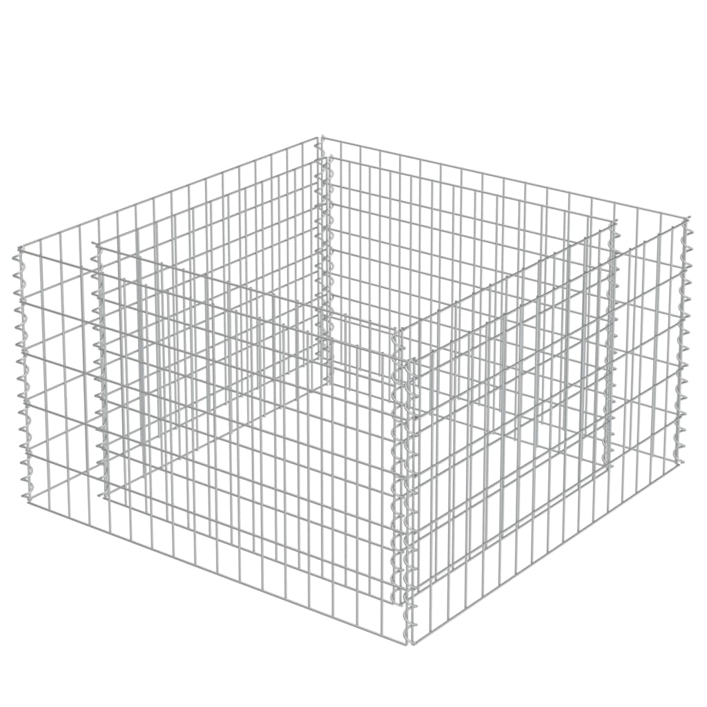 Vidaxl Gabion -Pflanzer erhöht 90 x 90 x 50 cm verzinkter Stahl