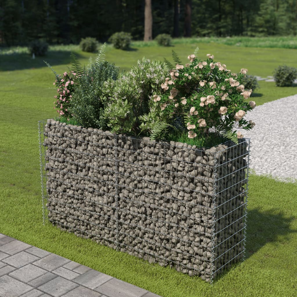 Vidaxl Gabion -Pflanzer erhöht 180 x 50 x 100 cm verzinkter Stahl