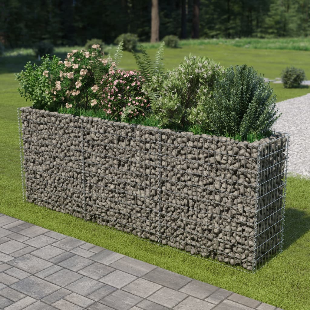 Vidaxl Gabion Planter økte 270x50x100 cm galvanisert stål