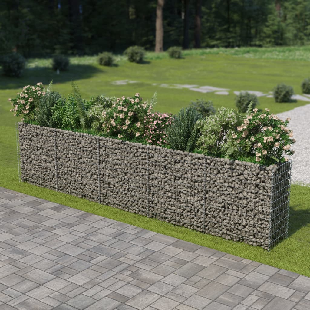 Vidaxl Gabion Planter Insented 450x50x100 cm galvanisert stål