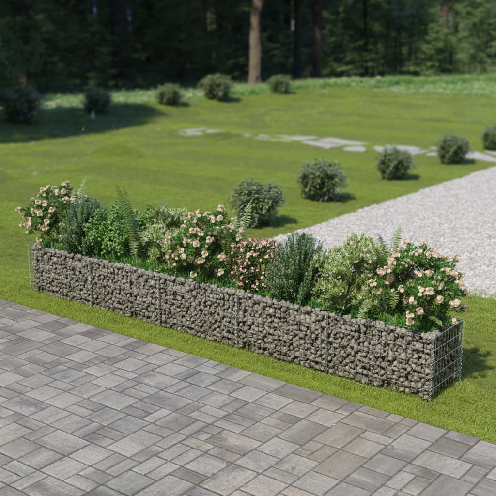 Vidaxl Gabion Planze erhéicht 450x50x50 cm galvaniséiert Stol