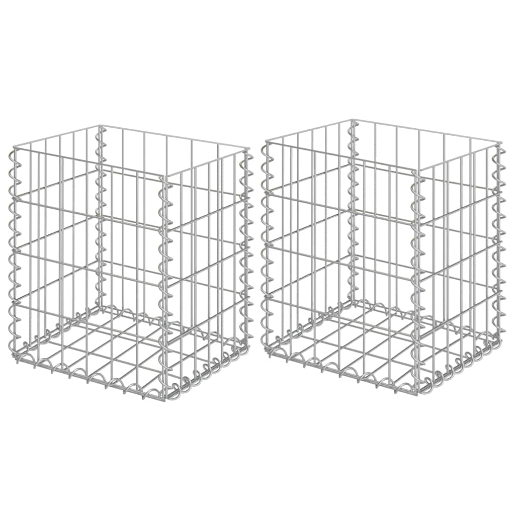 Vidaxl schanskorven 2 st 30x30x40 cm gegalvaniseerd staal