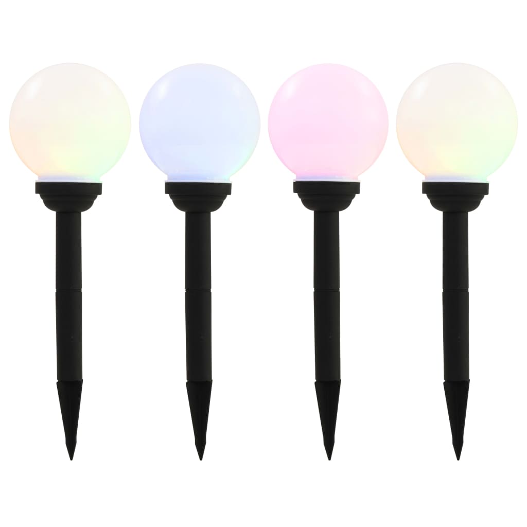 Vidaxxl Lampes solaires LED rondes 15 cm RVB 4 pcs