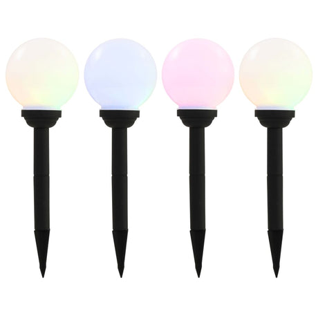 Vidaxxl Lampes solaires LED rondes 15 cm RVB 4 pcs