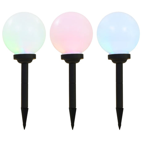 Vidaxxl Lampes solaires LED rondes 20 cm RVB 3 pcs