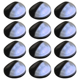 Vidaxl LED Lampes murales solaires rondes noires 12 sts