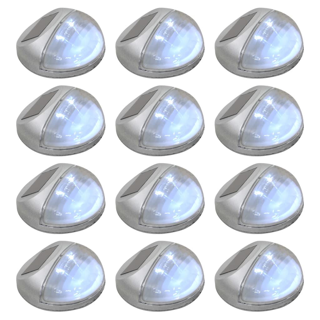 Vidaxl LED Lampes murales solaires autour de l'argent 12 pcs