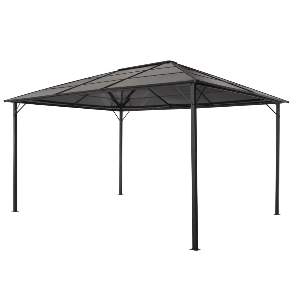 Vidaxl Arbor z dachem 4x3x2.6 m aluminium czarny