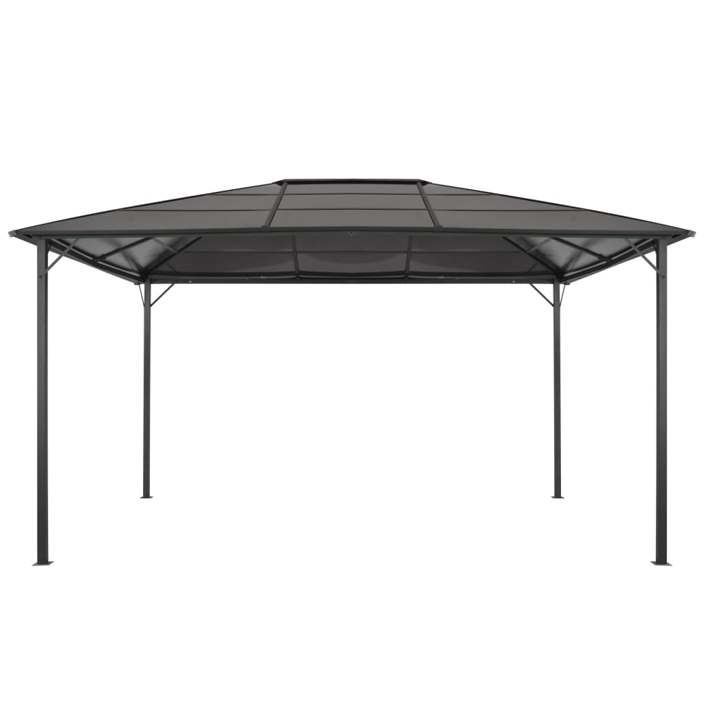 Vidaxl Arbor z dachem 4x3x2.6 m aluminium czarny