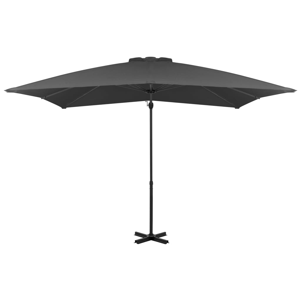 Vidaxl Parasol flottant avec poteau en aluminium 250x250 cm anthracite -colored