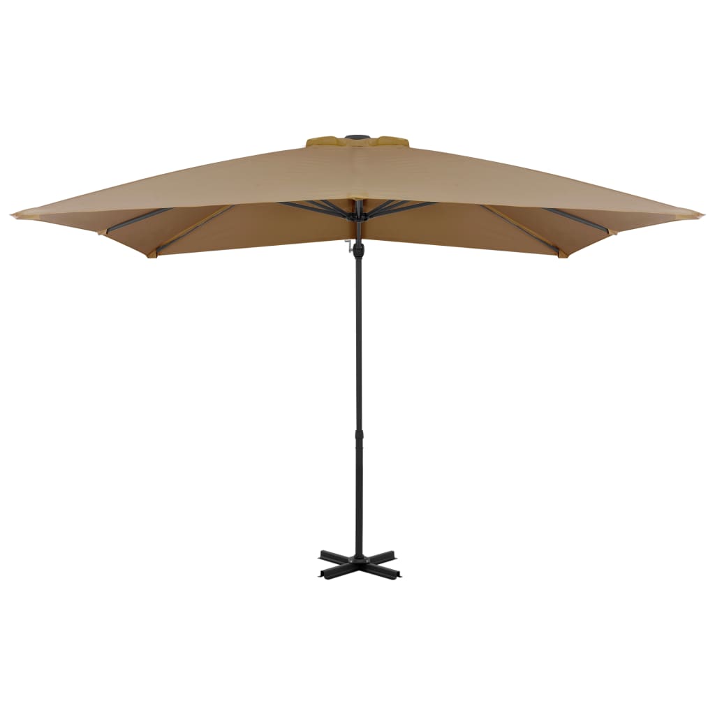 Vidaxl Parasol flottant avec poteau en aluminium 250x250 cm taupe