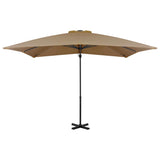 Parasol flotante Vidaxl con polo de aluminio 250x250 cm Topo