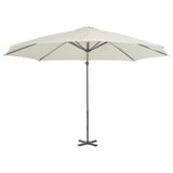 Vidaxl zweefparasol met aluminium paal 300 cm zandkleurig