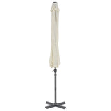 Vidaxl parasol flottant avec poteau en aluminium 300 cm-sable -colored