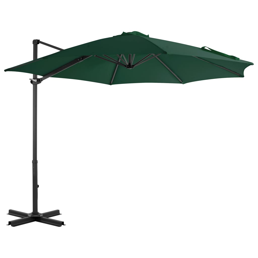 Vidaxl Parasol flottant avec un poteau en aluminium 300 cm vert