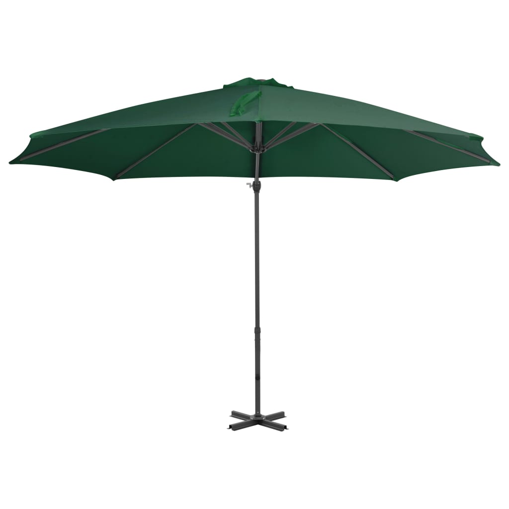 Vidaxl Parasol flottant avec un poteau en aluminium 300 cm vert