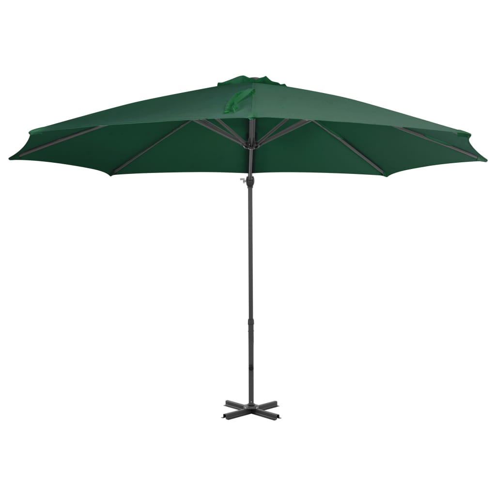 Vidaxl zweefparasol met aluminium paal 300 cm groen